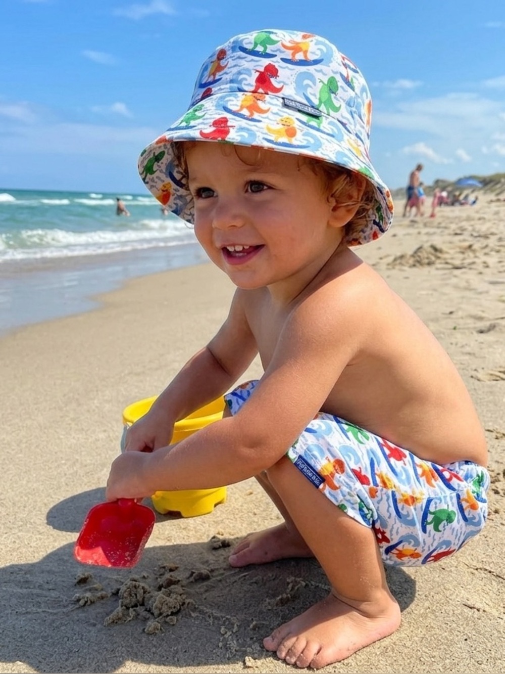 JoJo Maman Bebe | 🦖 swim trunks and hat set | 3T